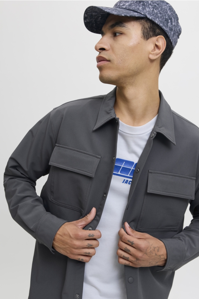 Jack & Jones grijze heren overhemd | Close up