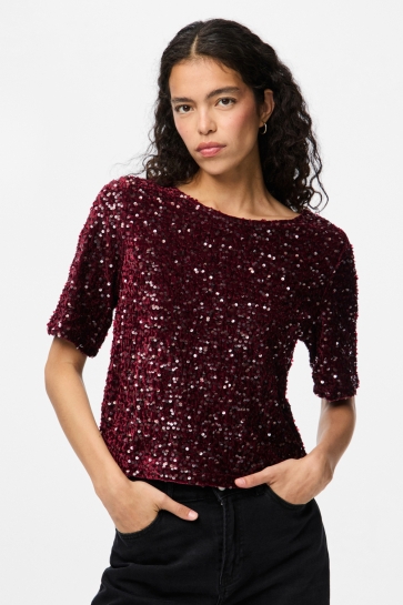 Pieces PCKAM SS TOP JRS NOOS BC 17132951 Tawny Port/Tawney por