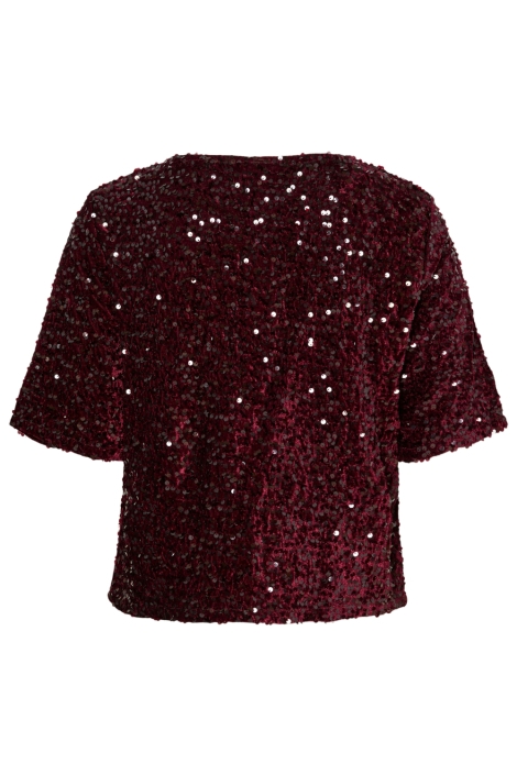 Pieces bordeaux dames t-shirt | Achteraanzicht