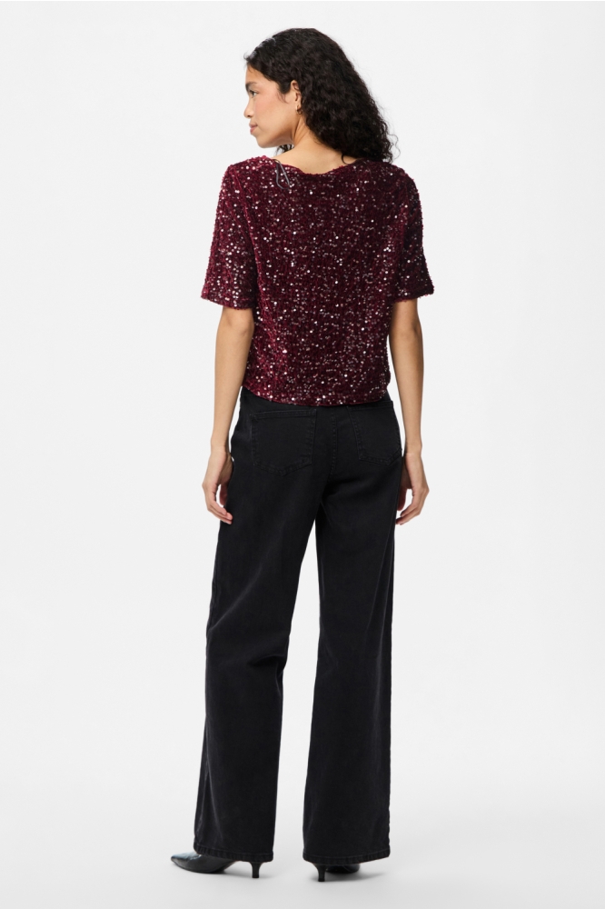 Pieces bordeaux dames t-shirt | Model