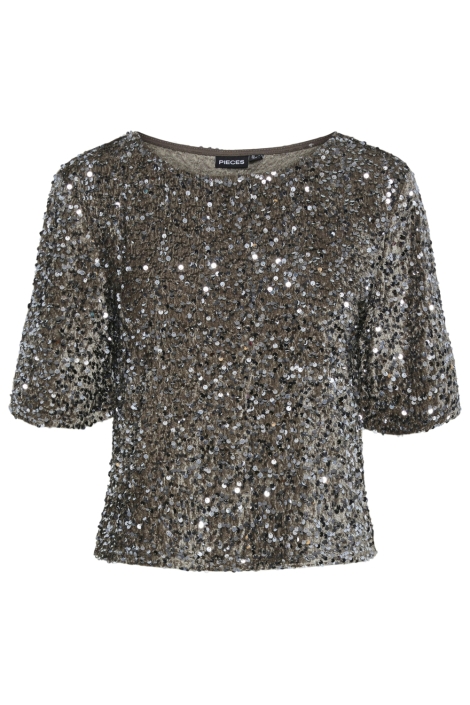 Pieces camel dames t-shirt | Vooraanzicht