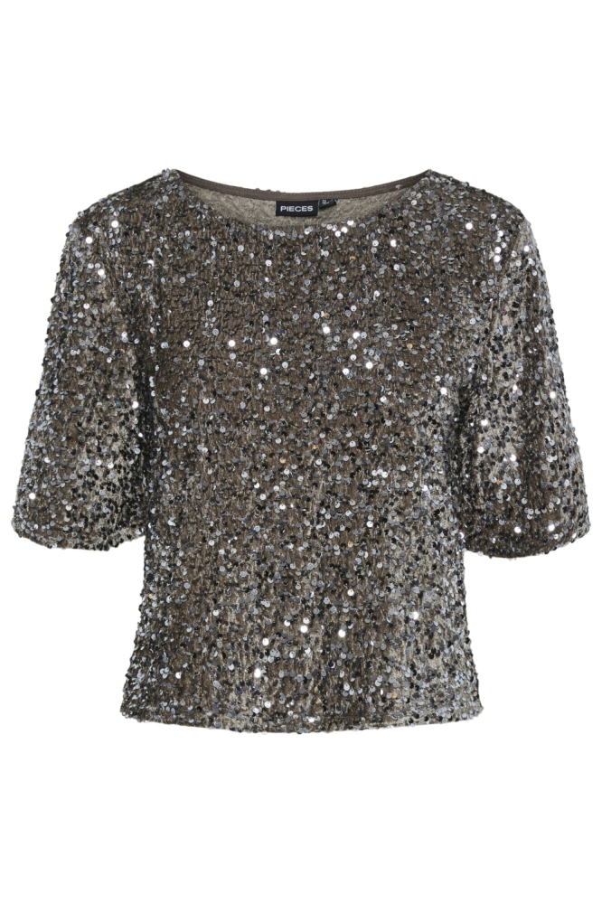 Pieces camel dames t-shirt | Vooraanzicht