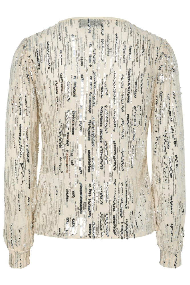 Pieces beige dames t-shirt | Achteraanzicht