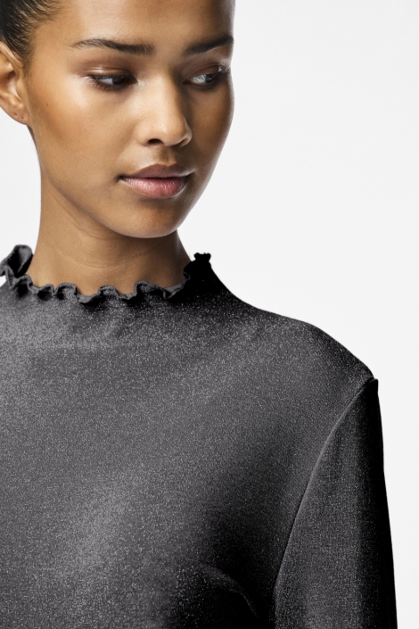 Pieces zwarte dames t-shirt | Close up