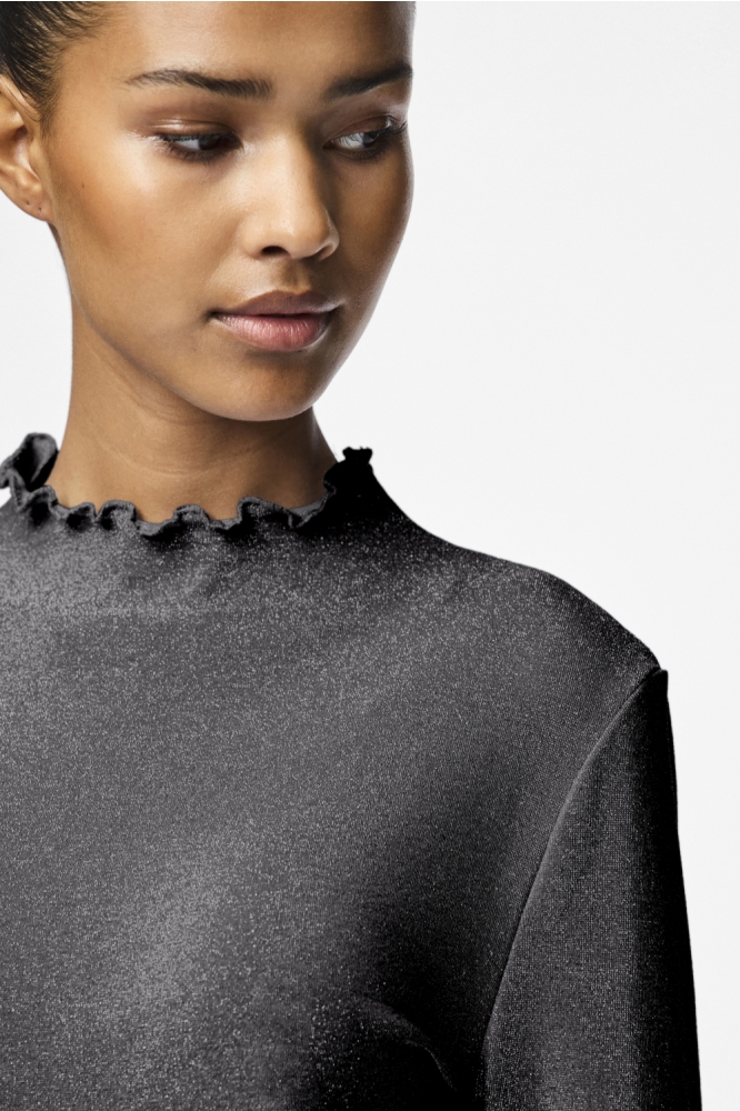 Pieces zwarte dames t-shirt | Close up