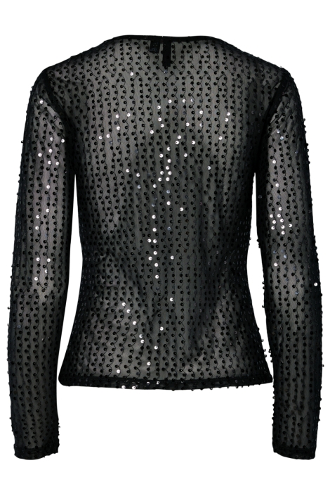 Pieces grijze dames t-shirt | Achteraanzicht