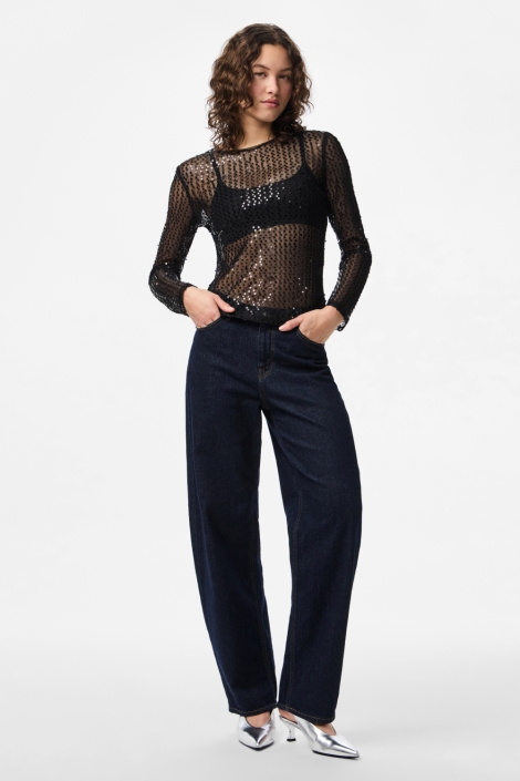 Pieces zwarte dames t-shirt | Model