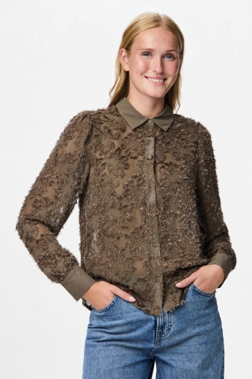 Pieces Blouse PCMIARA LS SHIRT WVN BC 17160869 Morel
