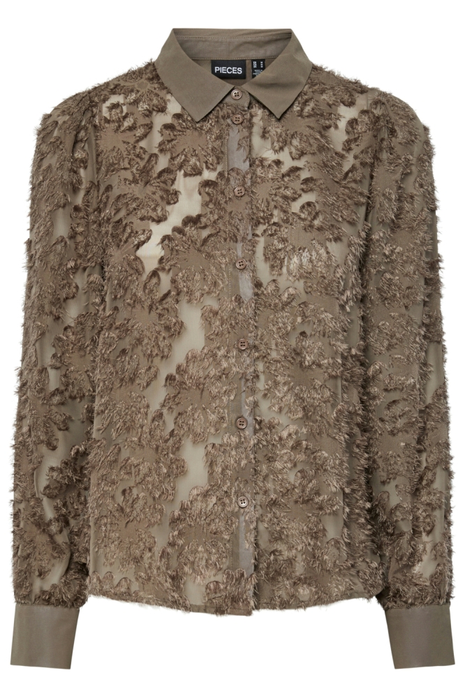 Pieces groene dames blouse | Vooraanzicht