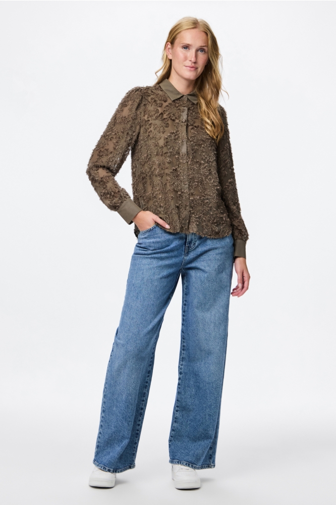 Pieces groene dames blouse | Model