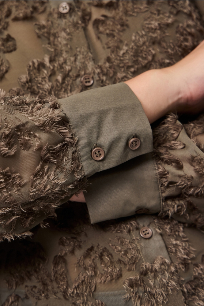 Pieces groene dames blouse | Close up