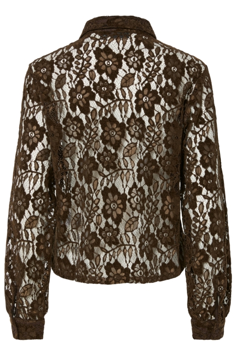 Pieces bruine dames blouse | Achteraanzicht