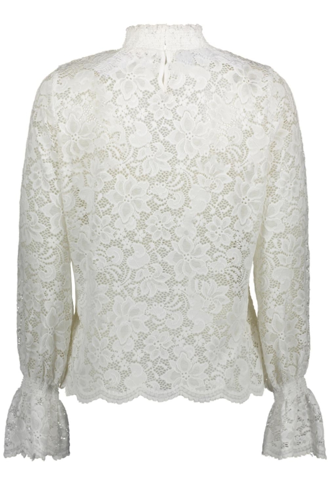 Pieces witte dames t-shirt | Achteraanzicht