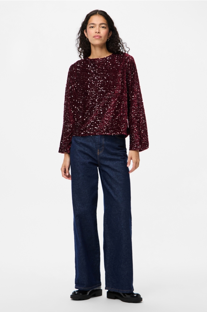 Pieces bordeaux dames t-shirt | Model