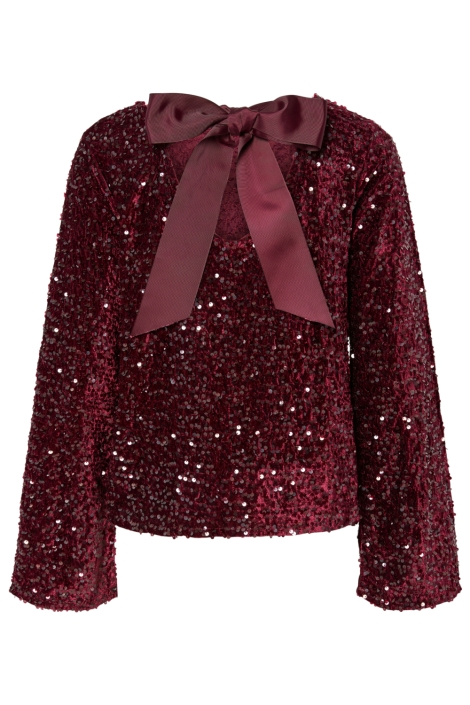 Pieces bordeaux dames t-shirt | Achteraanzicht