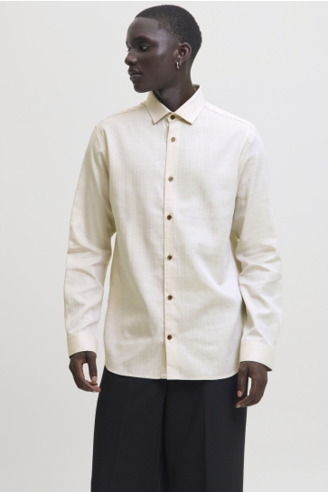 Jack & Jones JPRBLAPARKER MELANGE L/S SHIRT BF S 12287496 SILVER GRAY