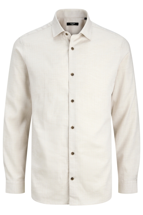 Jack & Jones beige heren overhemd | Vooraanzicht