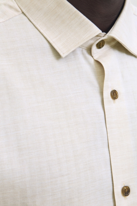 Jack & Jones beige heren overhemd | Close up