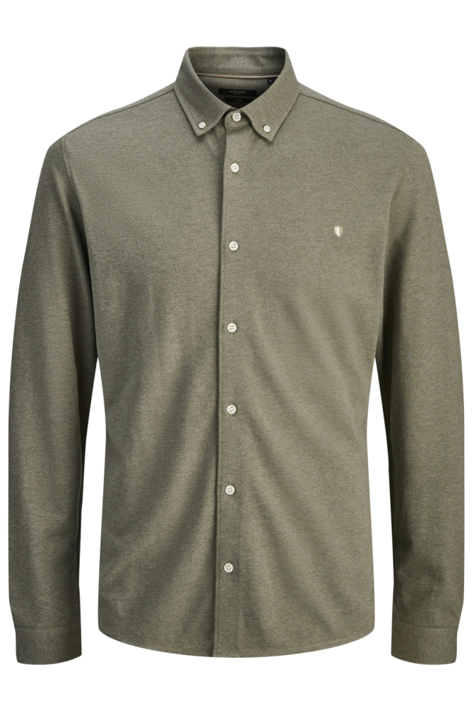 Jack & Jones groene heren overhemd | Vooraanzicht