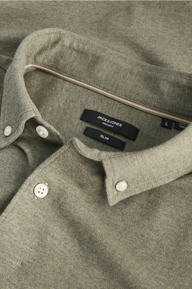 Jack & Jones groene heren overhemd | Close up