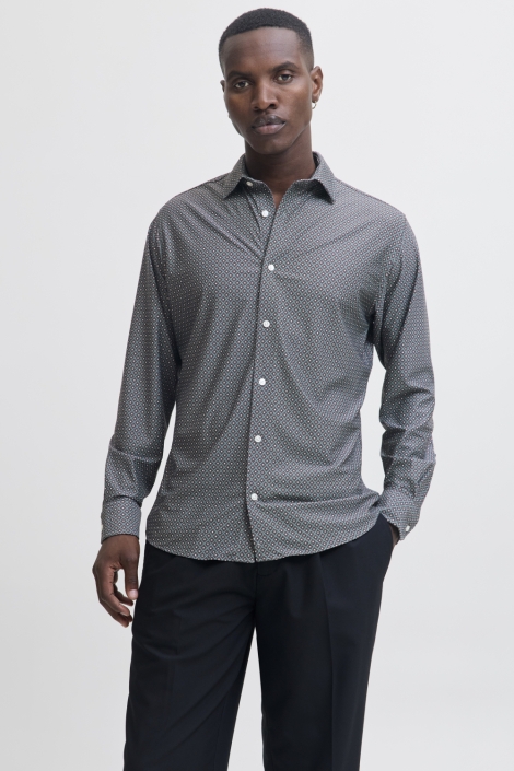 Jack & Jones blauwe heren overhemd | Model vooraanzicht