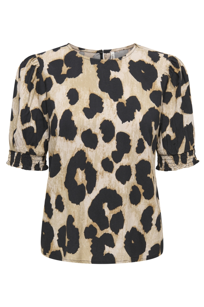 Only bruine dames t-shirt | Vooraanzicht