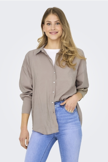 Only ONLZAZIMA L/S LOOSE SHIRT WVN NOOS 15272523 Silver Mink
