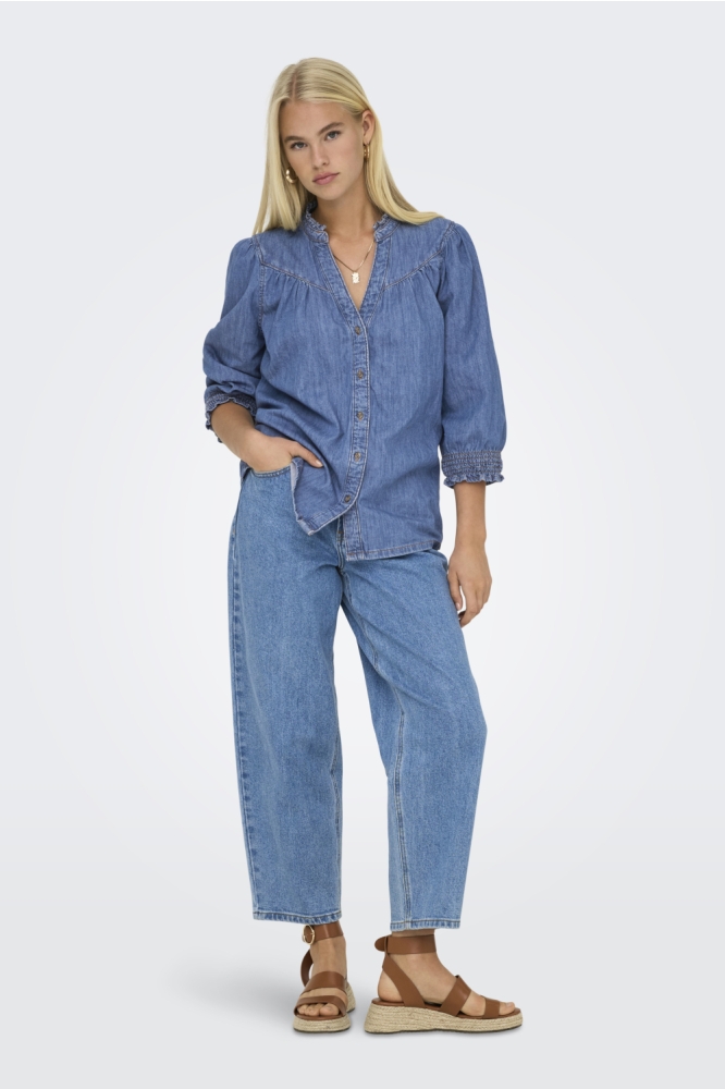 Only blauwe dames blouse | Model