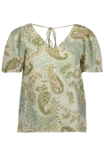 Vero Moda T-shirt VMNINA 2/4 SHORT TOP EXP 10344761 White/NINA AOP