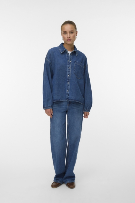 Vero Moda blauwe dames blouse | Model