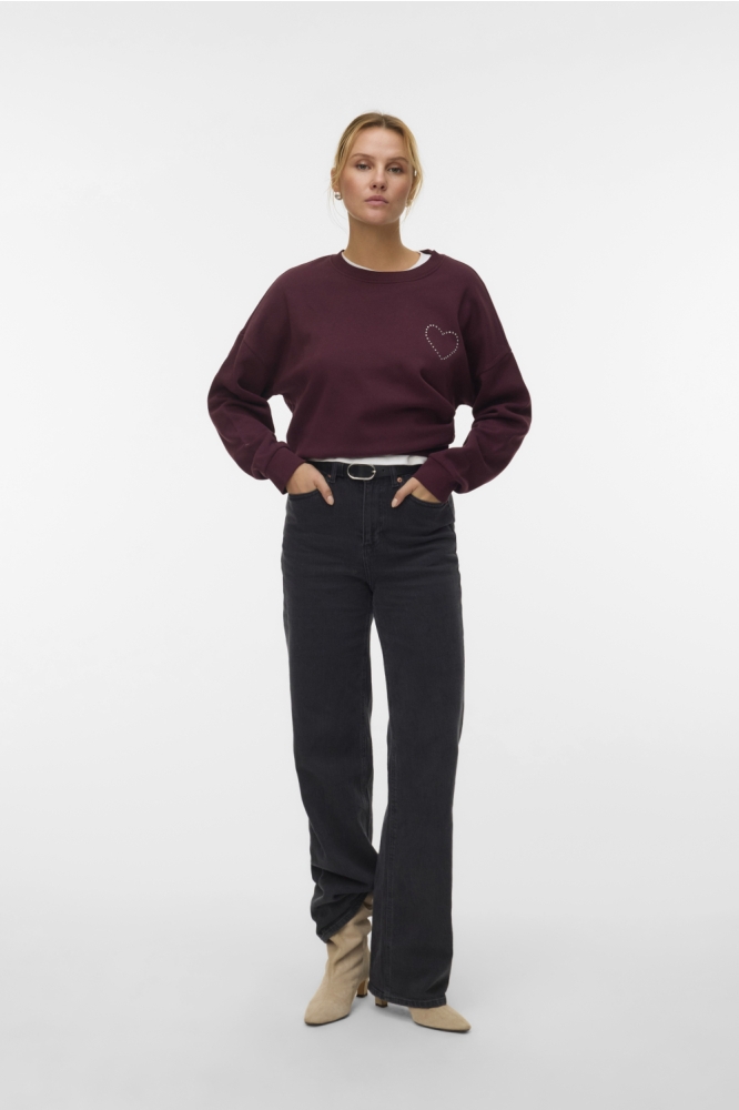 Vero Moda bordeaux dames sweater | Model