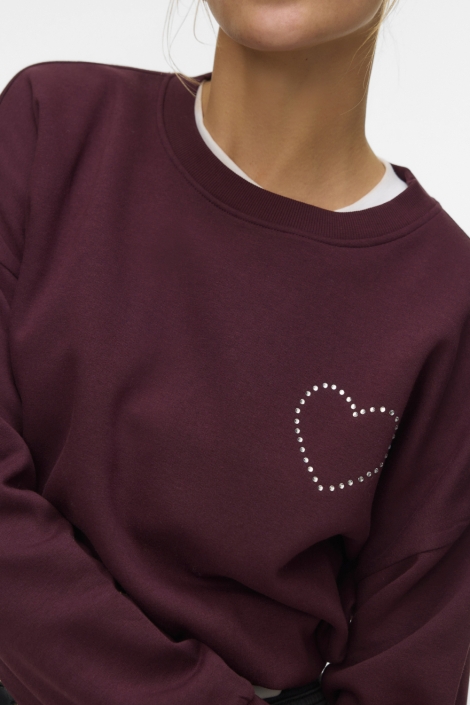 Vero Moda bordeaux dames sweater | Close up