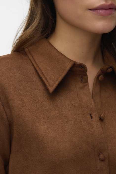 Vero Moda bruine dames blouse | Close up