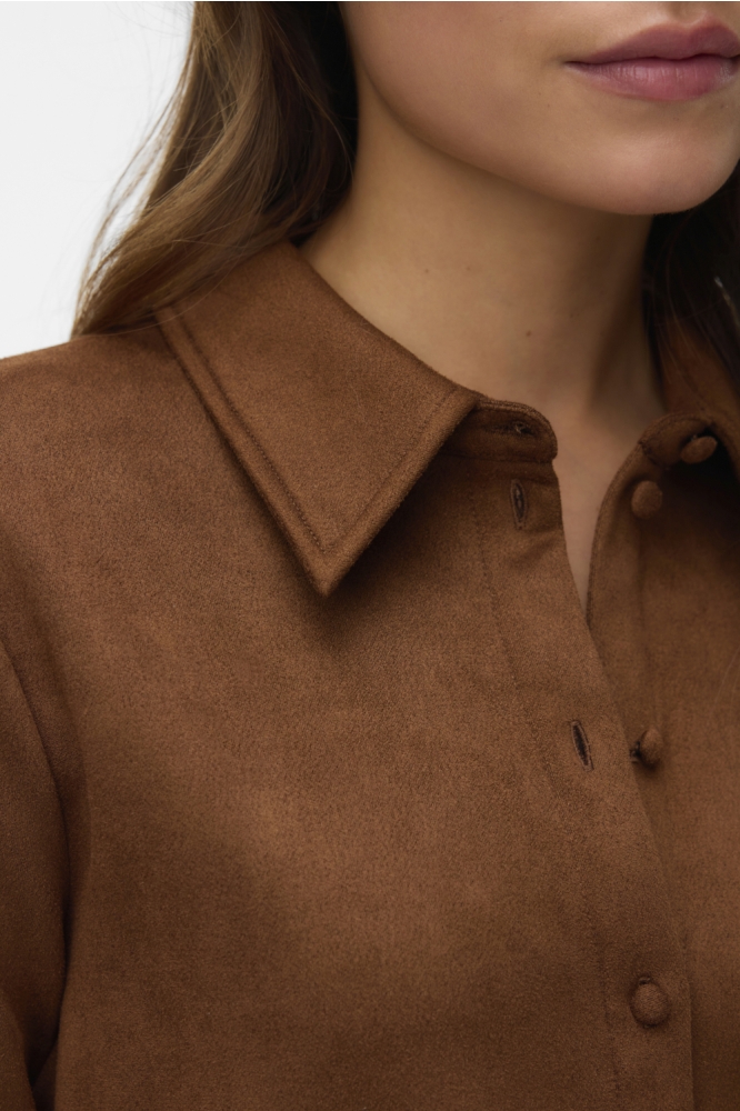 Vero Moda bruine dames blouse | Close up