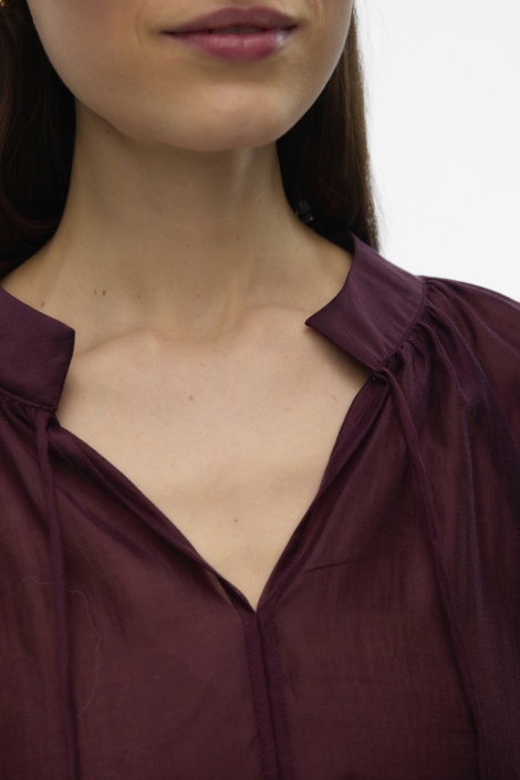 Vero Moda bordeaux dames blouse | Close up