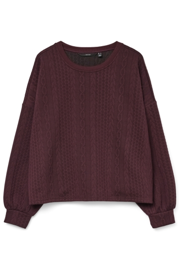 Vero Moda Trui VMJANNI LS O-NECK SWEATSHIRT JRS GA 10333287 WINETASTING