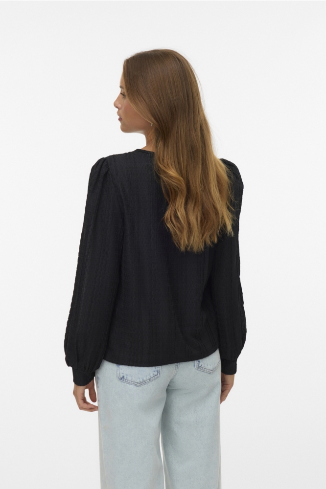 Vero Moda zwarte dames t-shirt | Model achteraanzicht