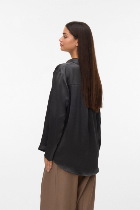 Vero Moda grijze dames blouse | Model achteraanzicht