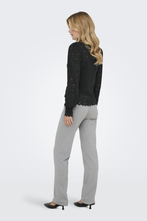 Only zwarte dames t-shirt | Model achteraanzicht