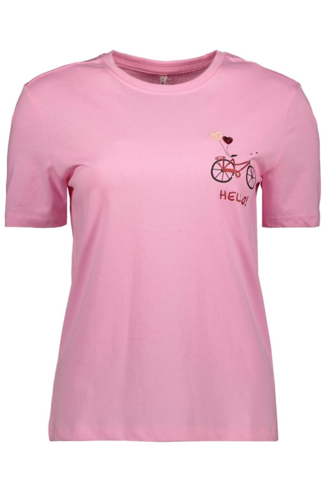 Only rode dames t-shirt | Vooraanzicht