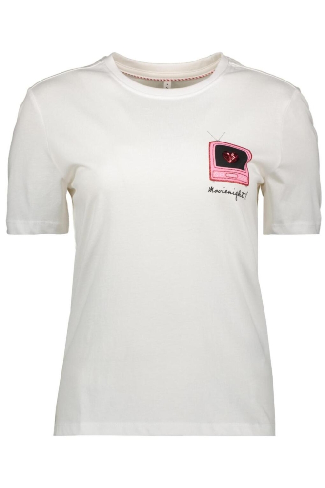Only witte dames t-shirt | Vooraanzicht
