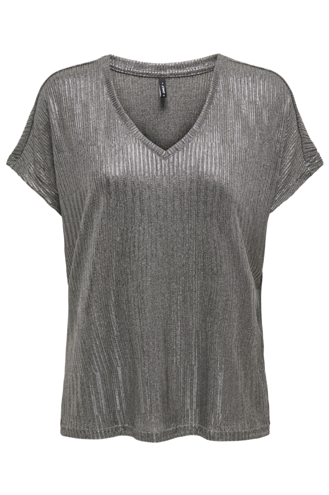 Only grijze dames t-shirt | Vooraanzicht