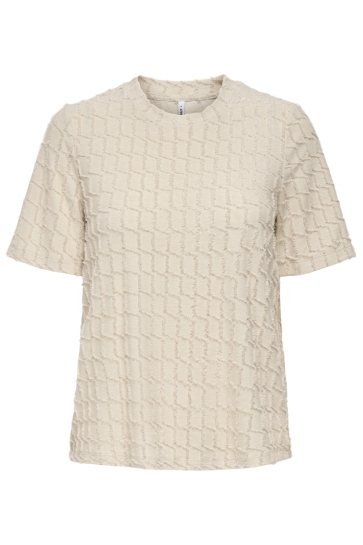 Only ONLINES LIFE 2/4 O-NECK GLITTER TOP 15358982 BIRCH/ROSE GOLD