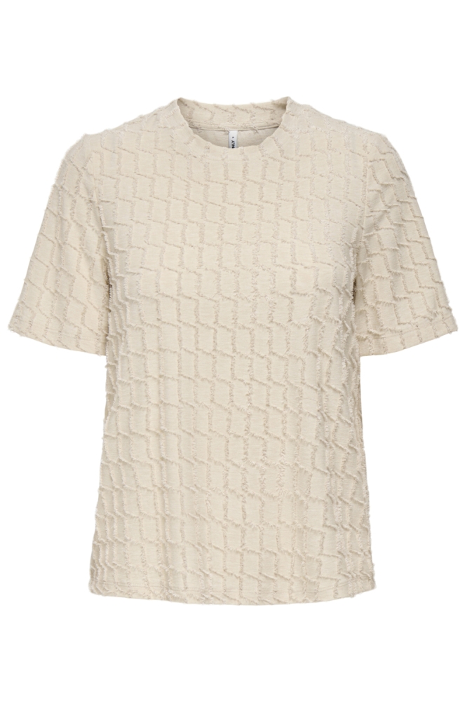 Only beige dames t-shirt | Vooraanzicht