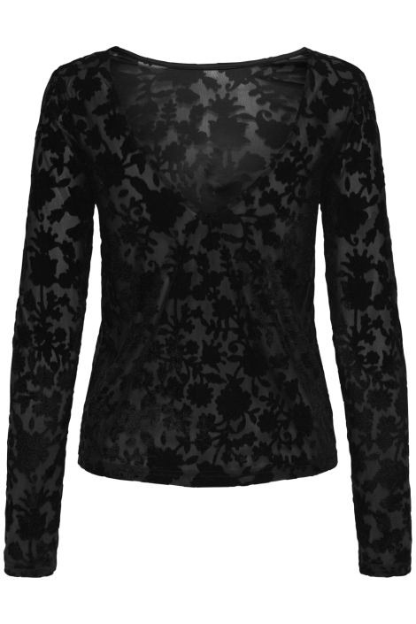 Only zwarte dames t-shirt | Achteraanzicht