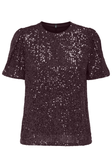 Only ONLANA S/S LOOSE SEQUINS TOP JRS 15333850 WINETASTING/WINETASTING SEQUINS
