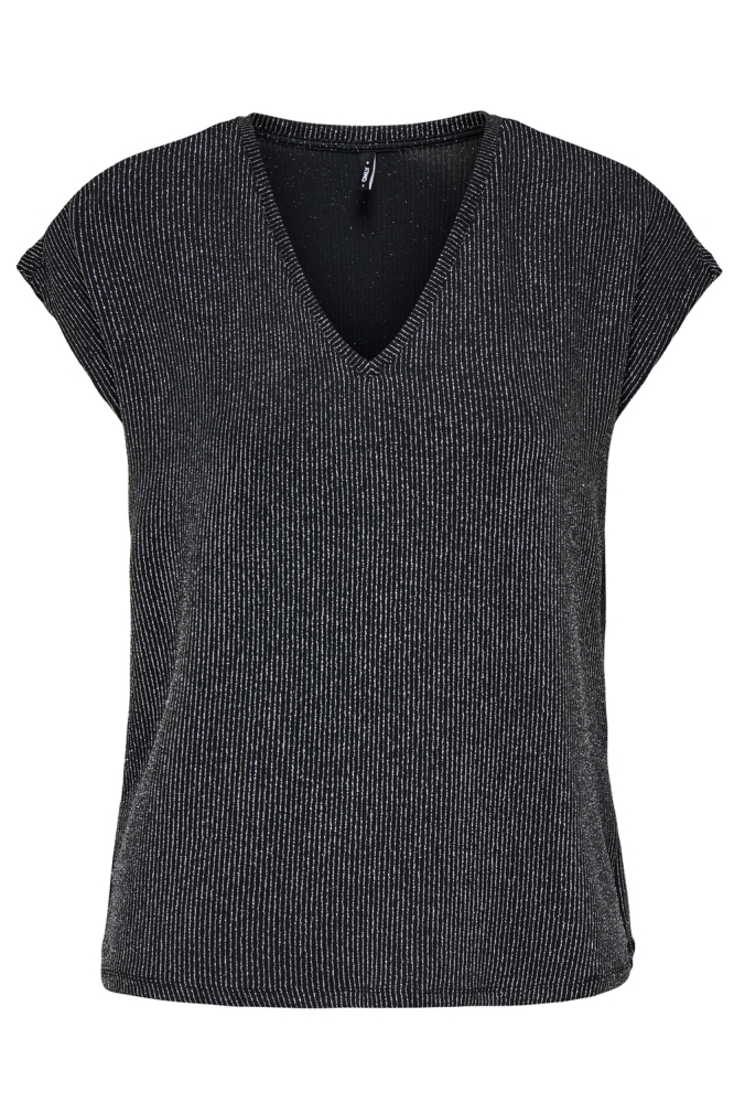 Only zwarte dames t-shirt | Vooraanzicht