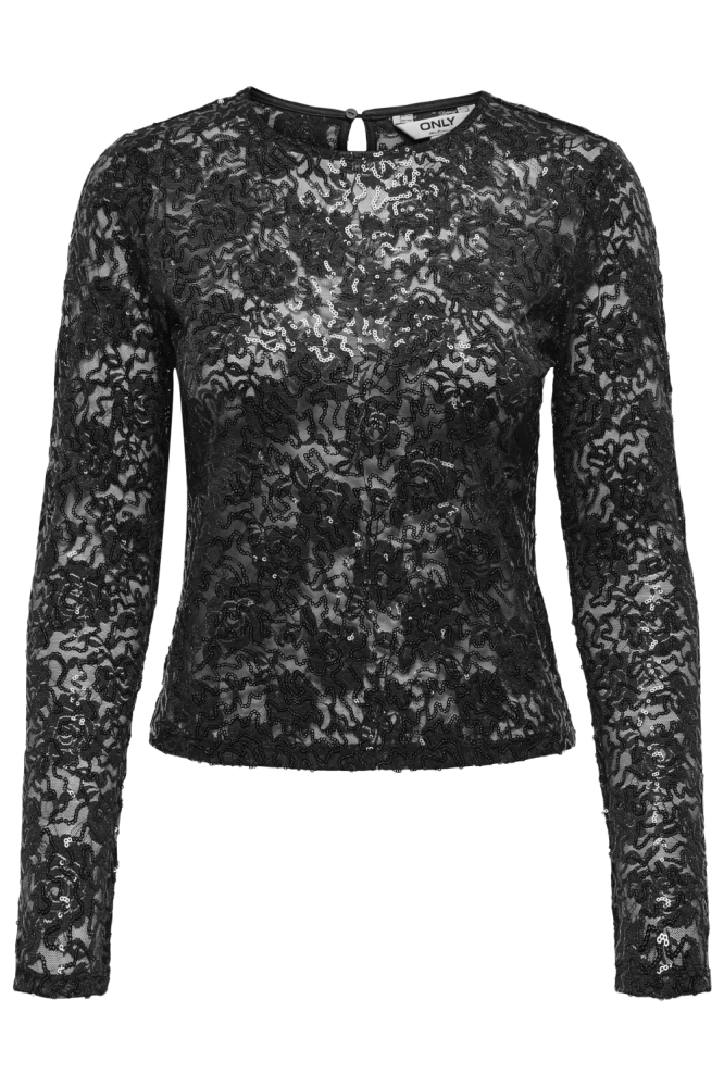 Only zwarte dames t-shirt | Vooraanzicht