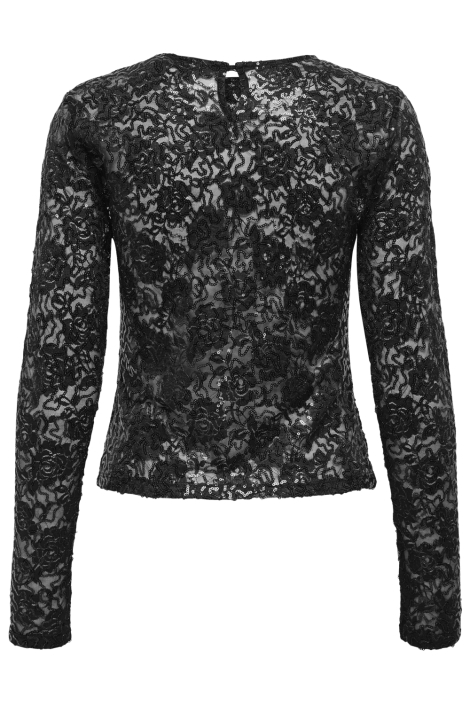 Only zwarte dames t-shirt | Achteraanzicht