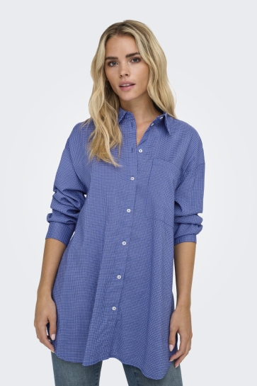 Only Blouse ONLMAGGIE L/S CHECK SHIRT WVN 15344363 AMPARO BLUE/WHITE